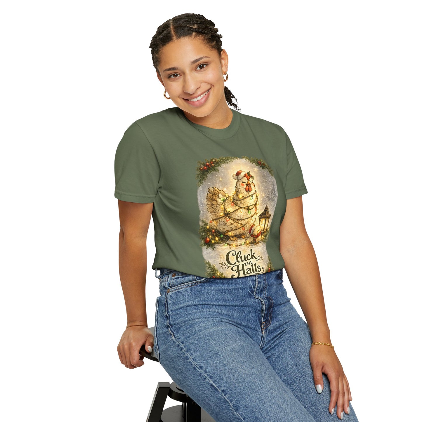 Cluck the Halls Christmas Chicken Shirt – Festive Farm Holiday Tee