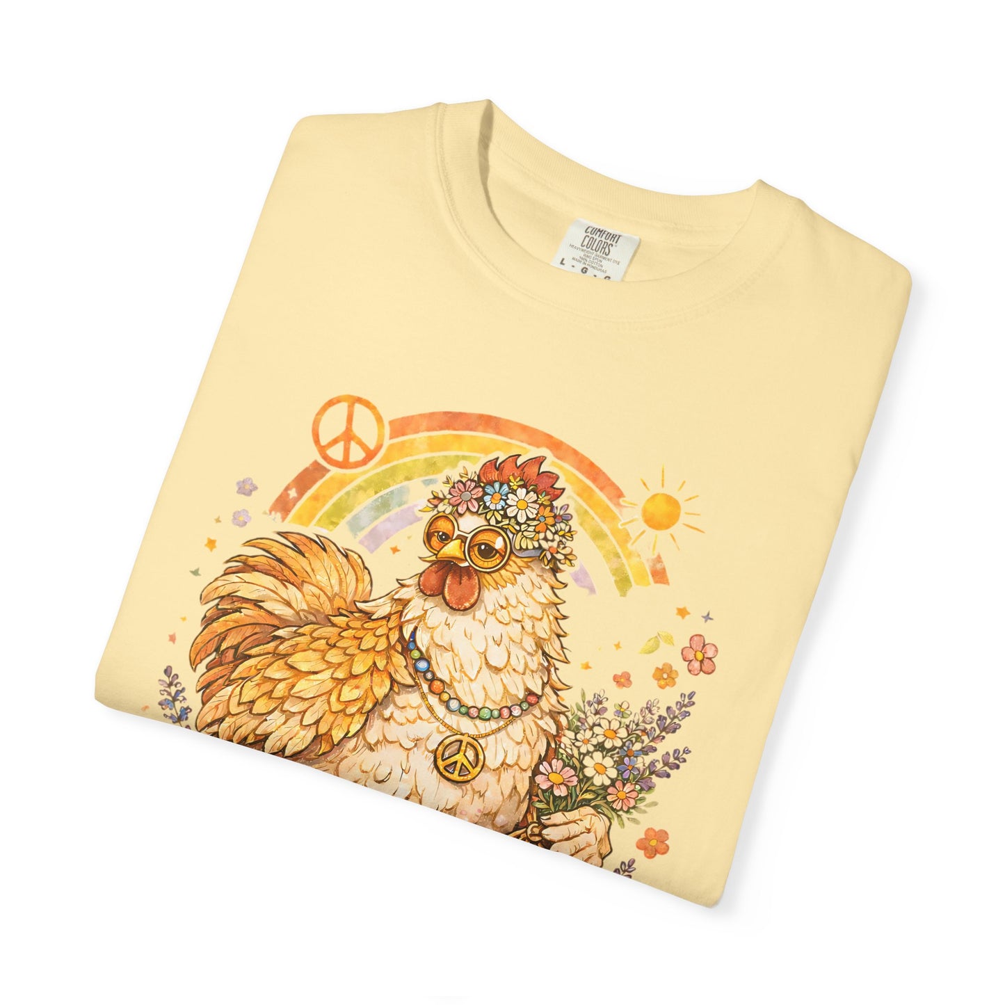 Peace, Love, Chickens Flower Child T-Shirt