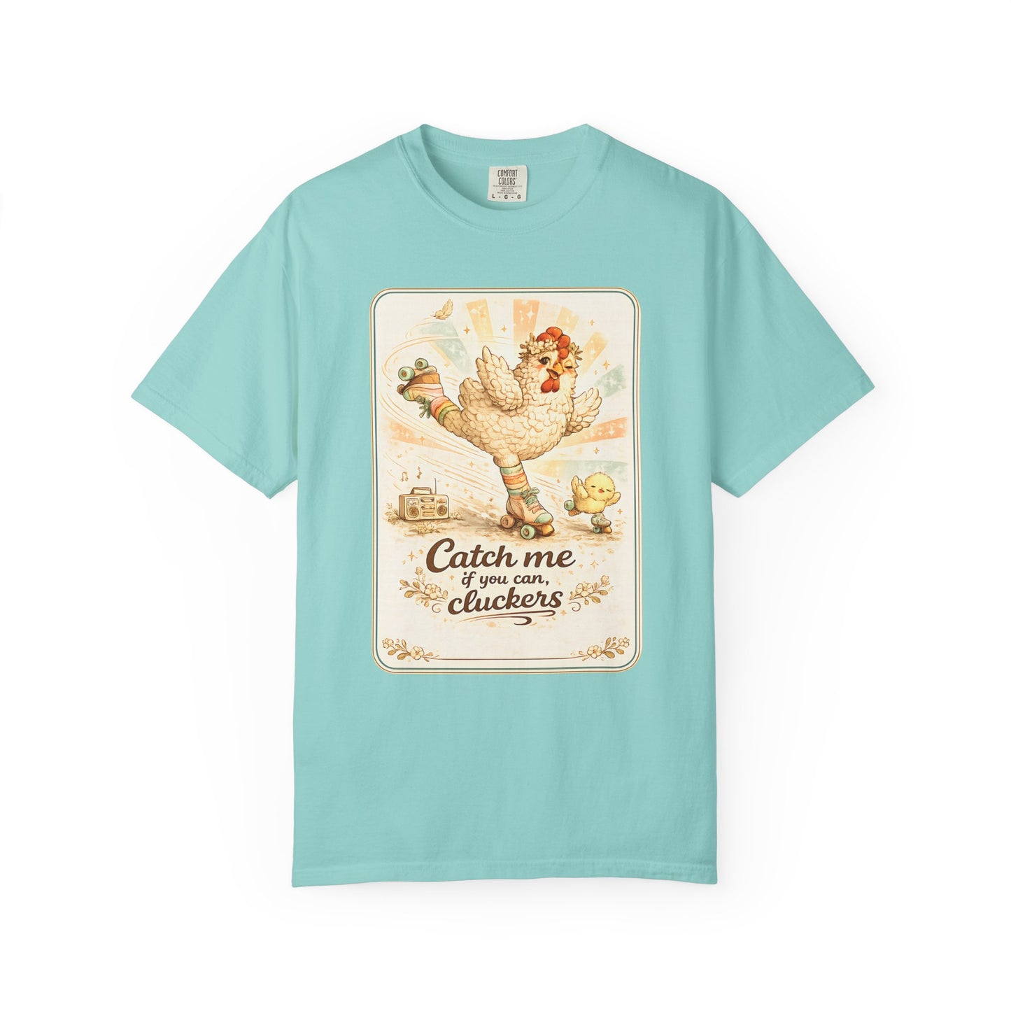 Catch Me If You Can Cluckers Vintage Skating Chicken Shirt