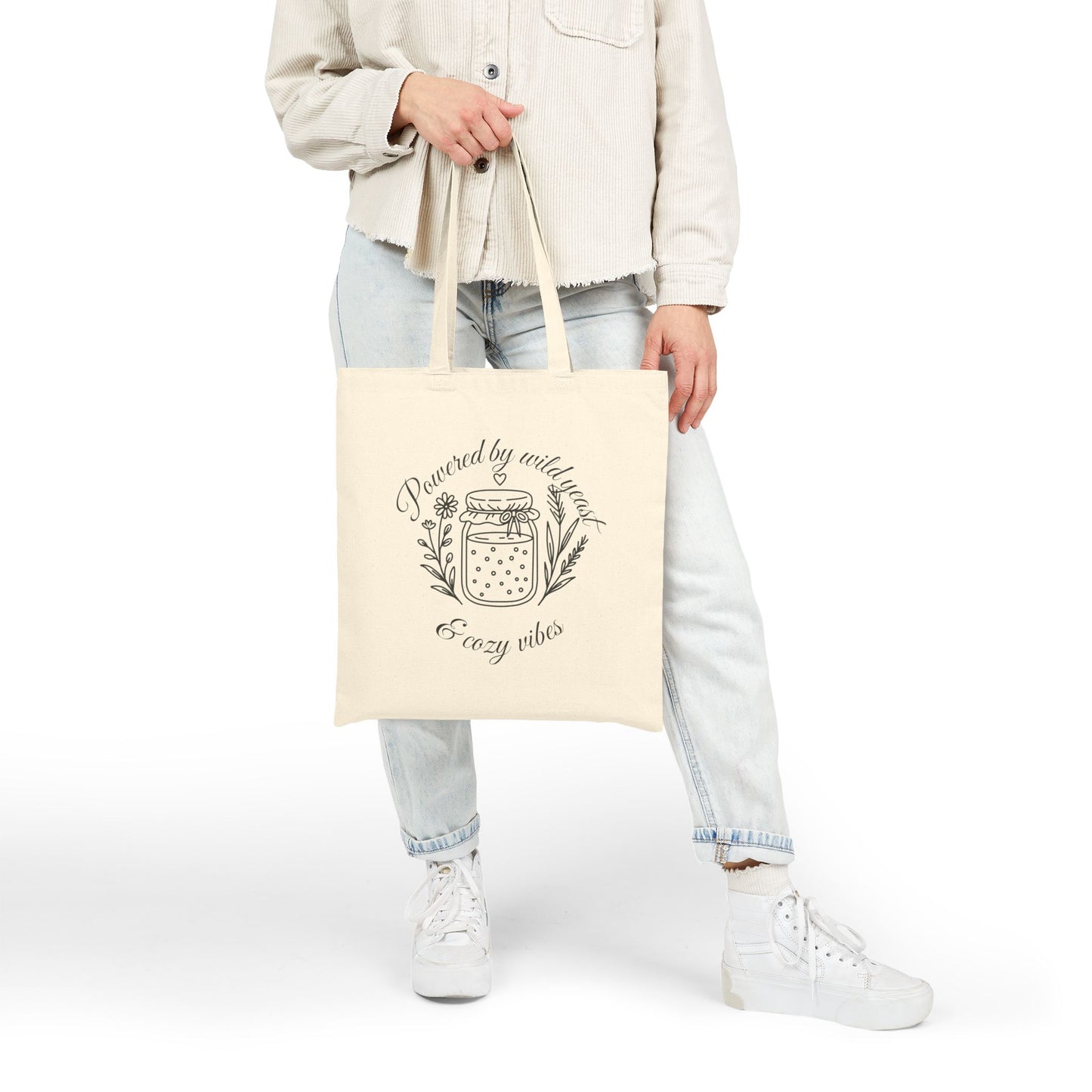 Powered by Wild Yeast & Cozy Vibes Cotton Canvas Market Tote