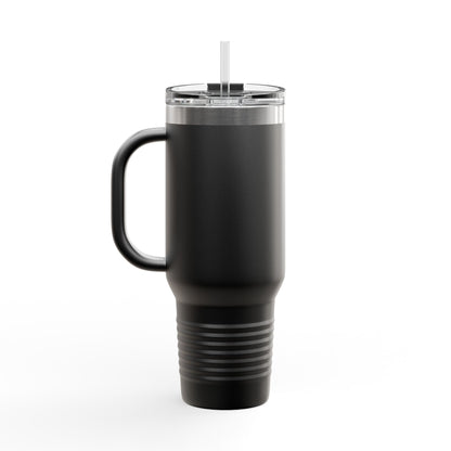 40oz Insulated Travel Mug — "Knead, Rest, Repeat" Baking Quote Tumbler