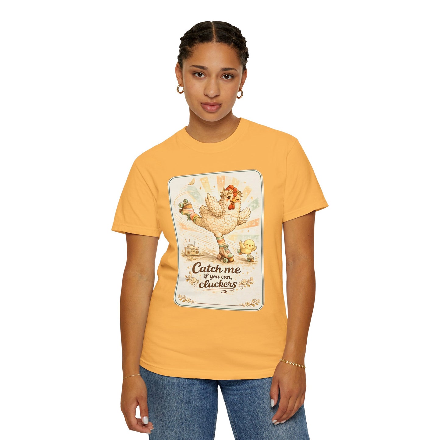 Catch Me If You Can Cluckers Vintage Skating Chicken Shirt