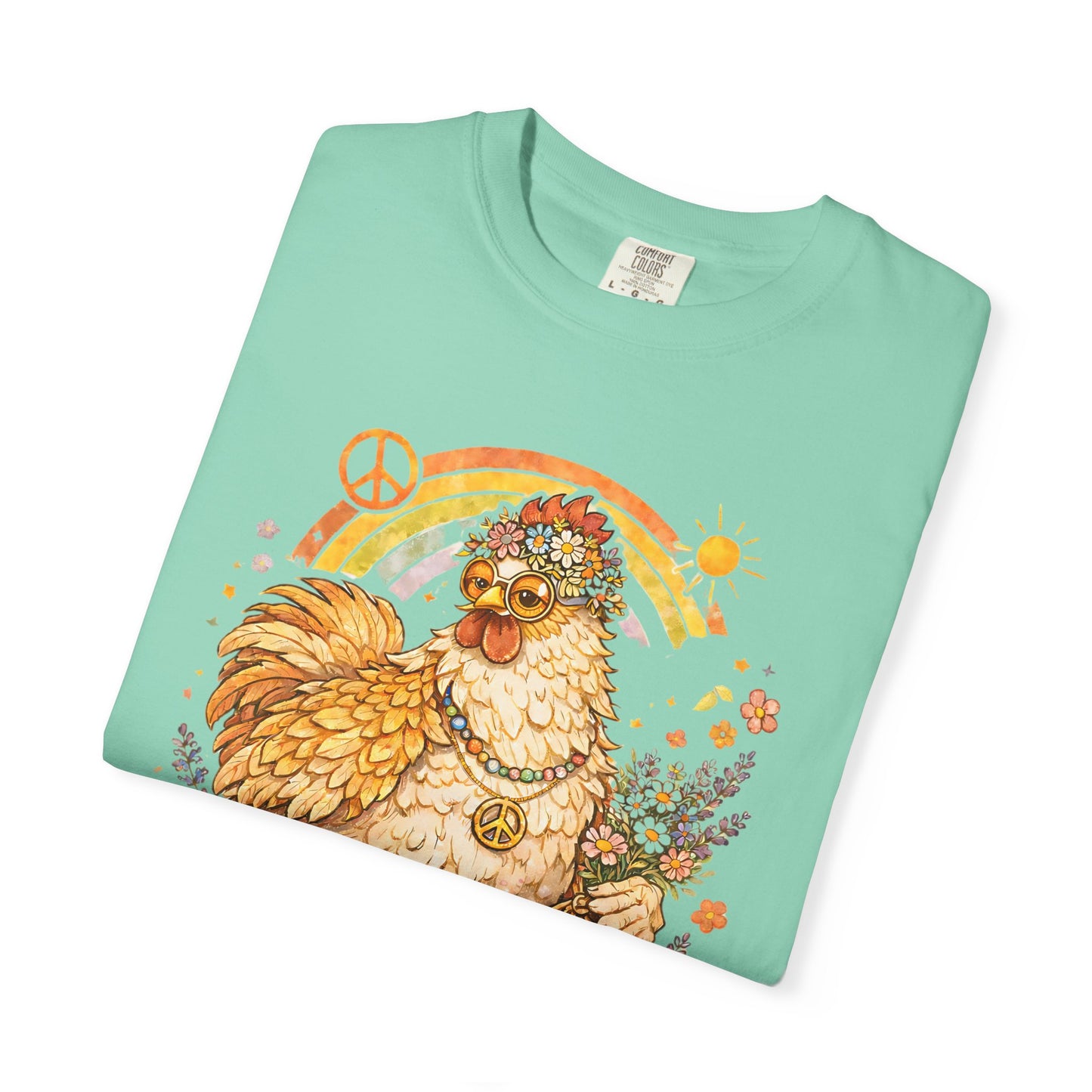 Peace, Love, Chickens Flower Child T-Shirt