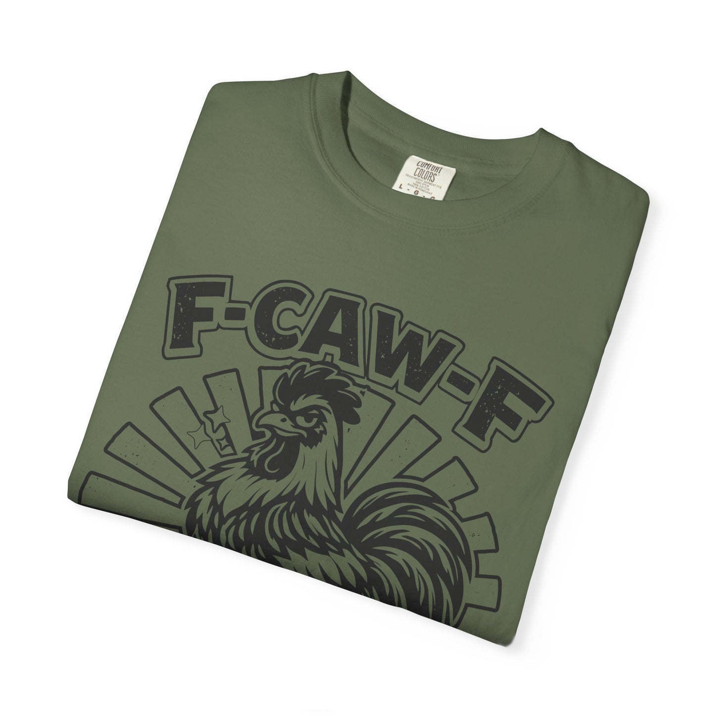 F-CAW-F Powered by Coffee & Chaos Rooster Humor
