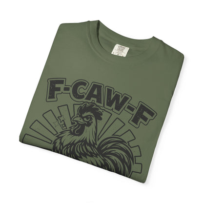 F-CAW-F Powered by Coffee & Chaos Rooster Humor