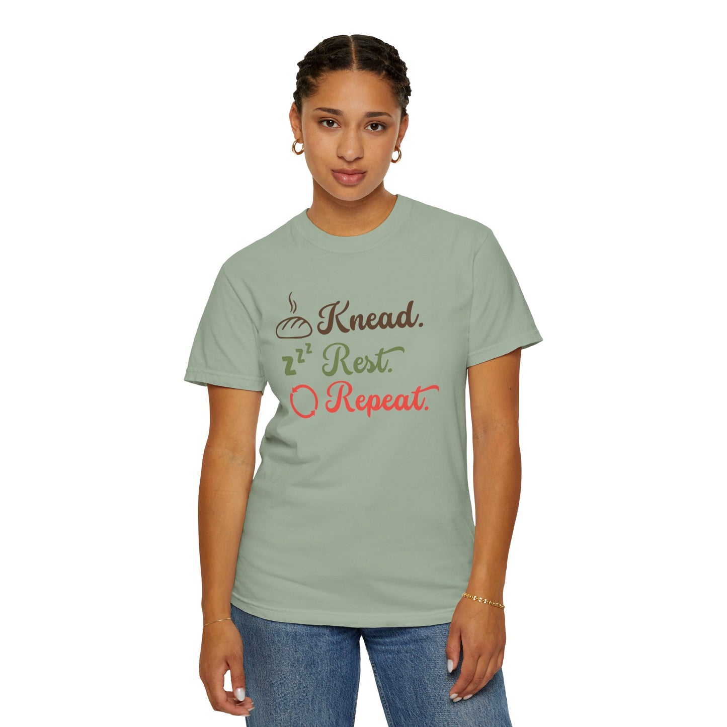 Knead. Rest. Repeat. T-Shirt — Baker’s Bread Lover Tee