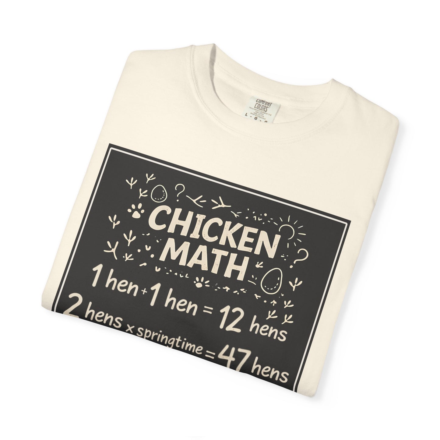 Chicken Math T-Shirt — Funny Chicken Lover Tee with Chalkboard Design