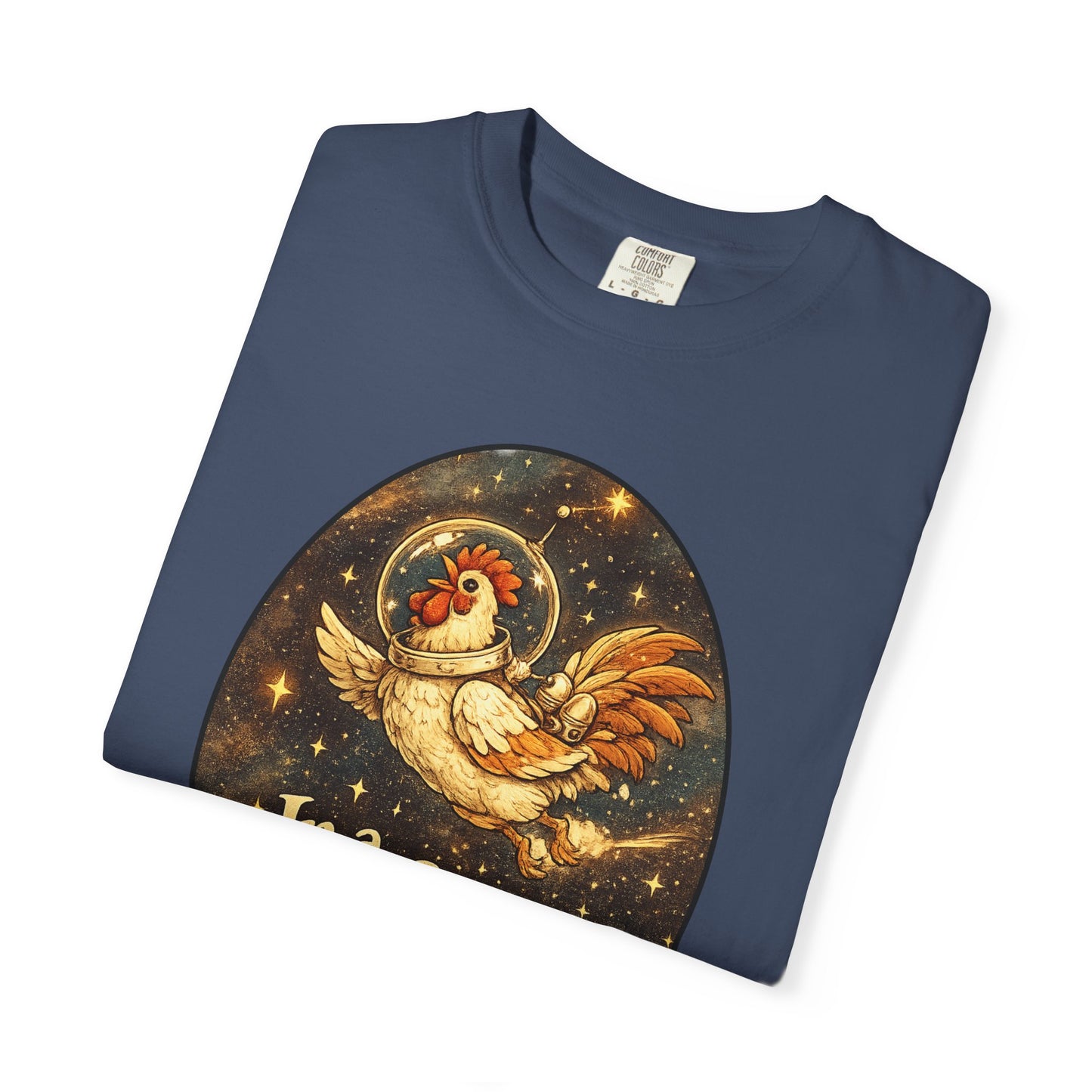 In a Coop Far, Far Away Rooster Space T-Shirt | Whimsical Chicken Lover Gift