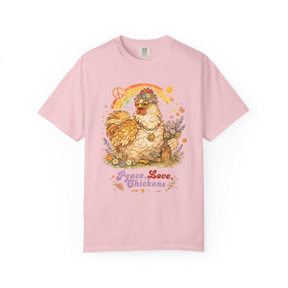 Peace, Love, Chickens Flower Child T-Shirt