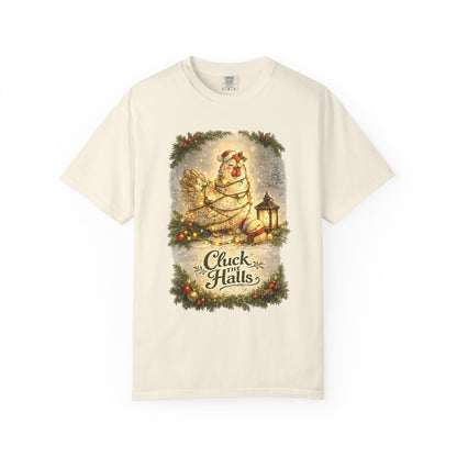 Cluck the Halls Christmas Chicken Shirt – Festive Farm Holiday Tee