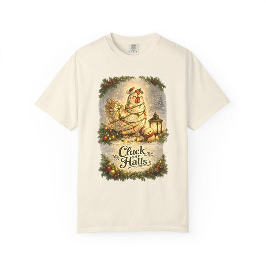 Cluck the Halls Christmas Chicken Shirt – Festive Farm Holiday Tee