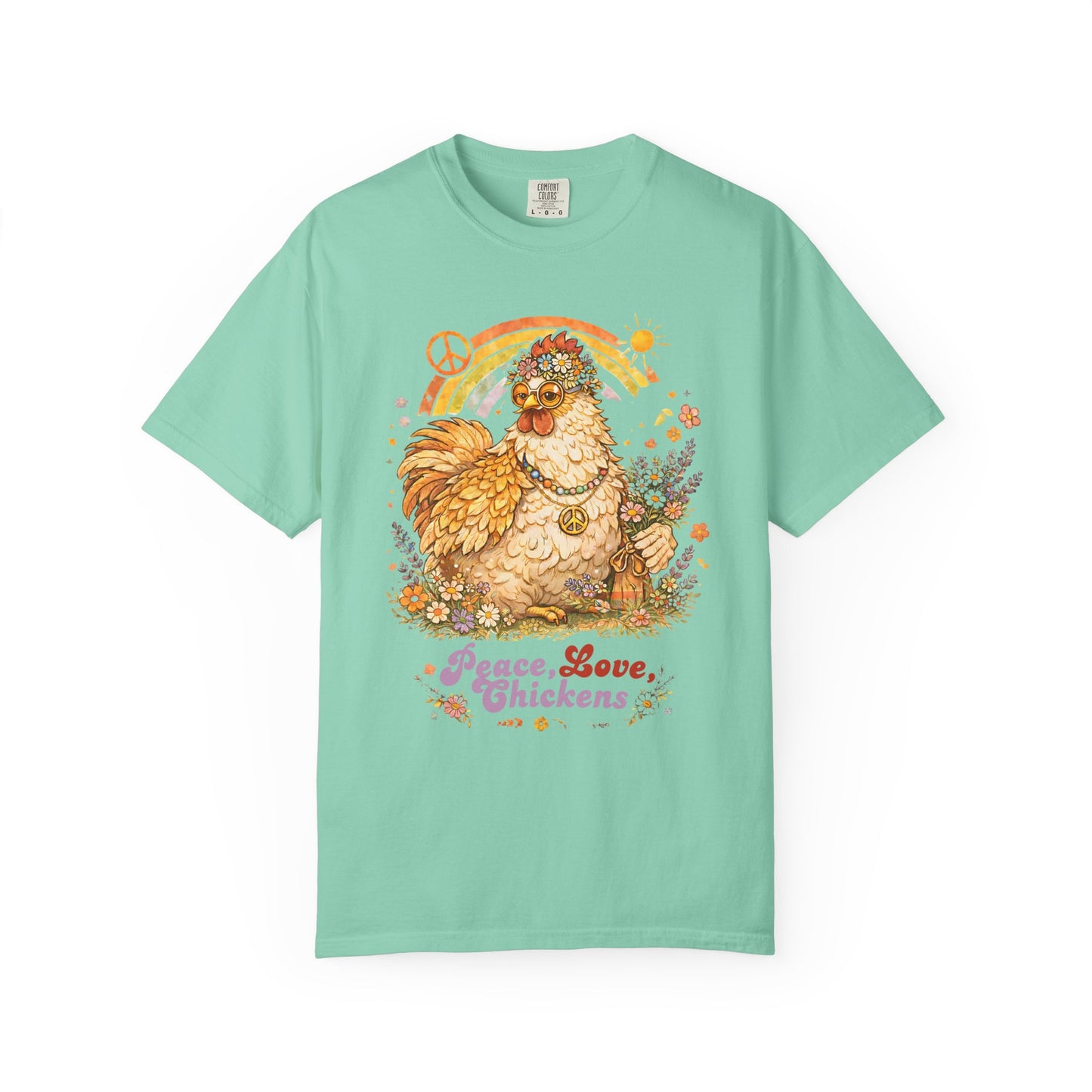 Peace, Love, Chickens Flower Child T-Shirt