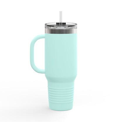40oz Insulated Travel Mug — "Knead, Rest, Repeat" Baking Quote Tumbler