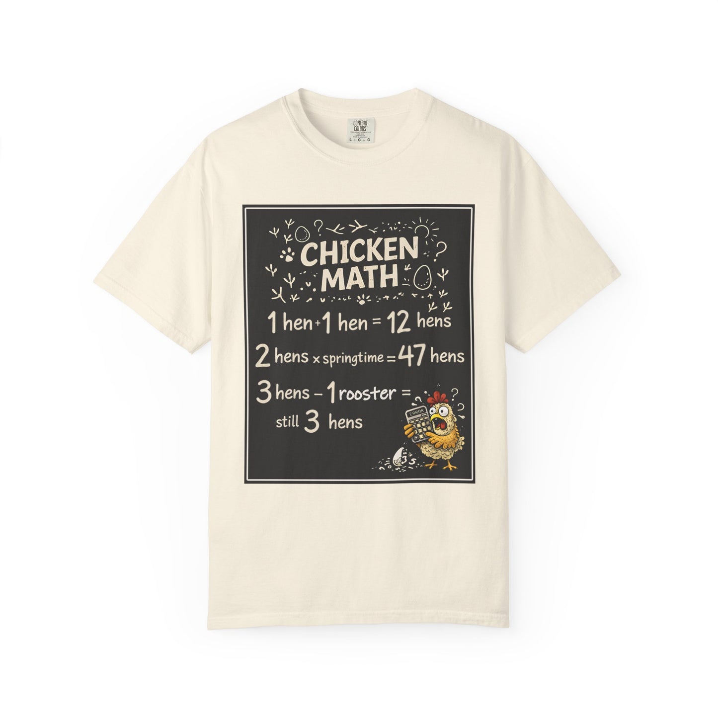 Chicken Math T-Shirt — Funny Chicken Lover Tee with Chalkboard Design