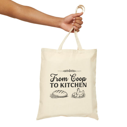 Tote Bag - "From Coop to Kitchen" Farmhouse Canvas Grocery Tote