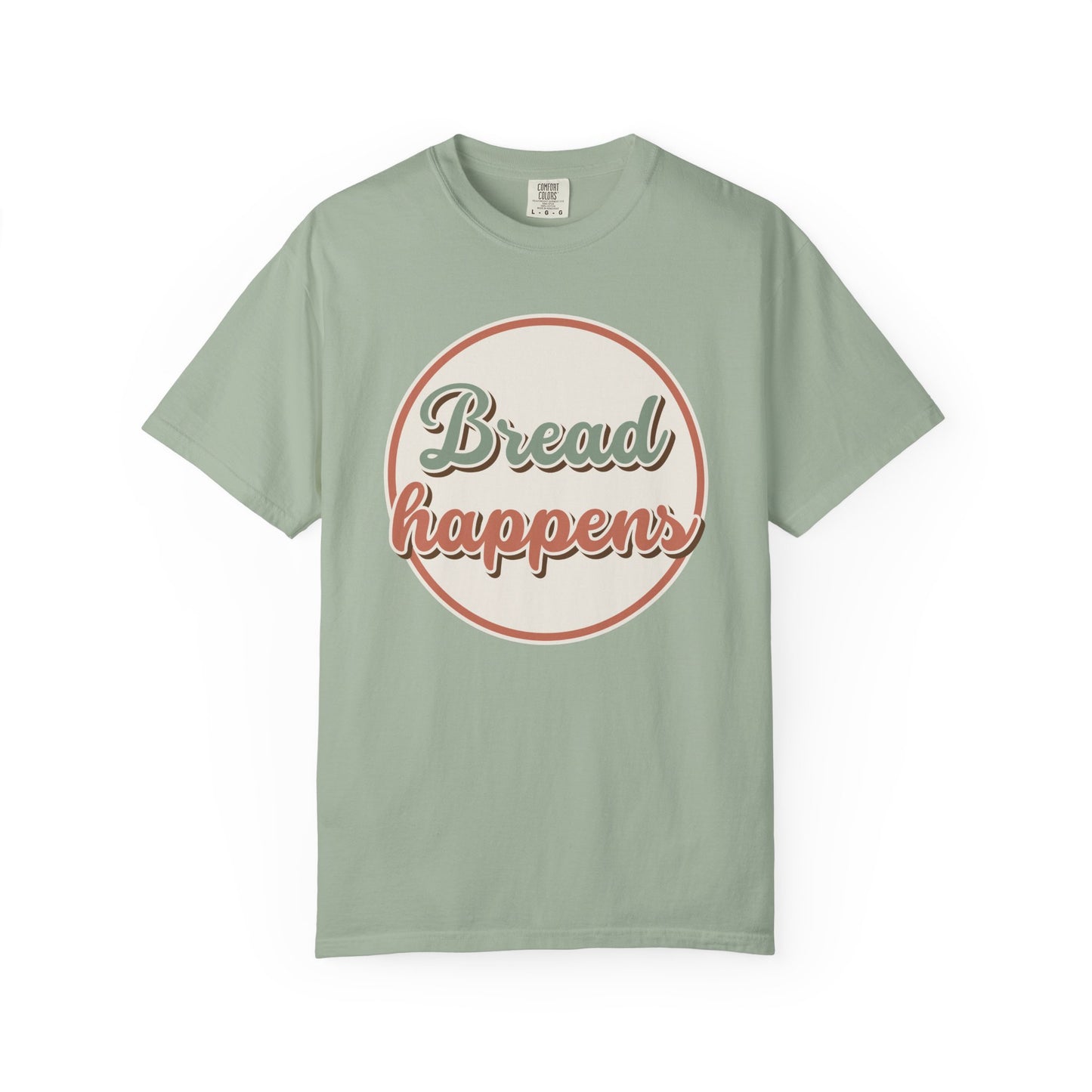 Bread Happens T-Shirt — Vintage Sage & Terracotta Baker Tee