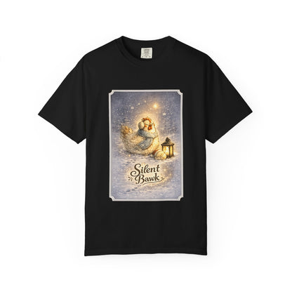 Silent Bawk – Cozy Christmas Chicken Winter Graphic T-Shirt