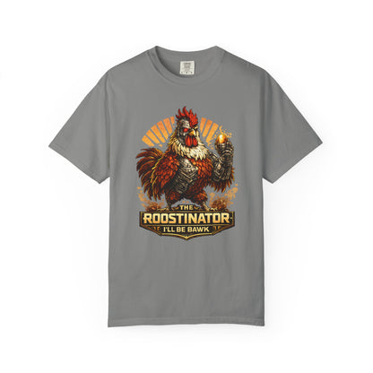 Roostinator Rooster T-Shirt — "I'll Be Bawk" Vintage Farm Animal Tee