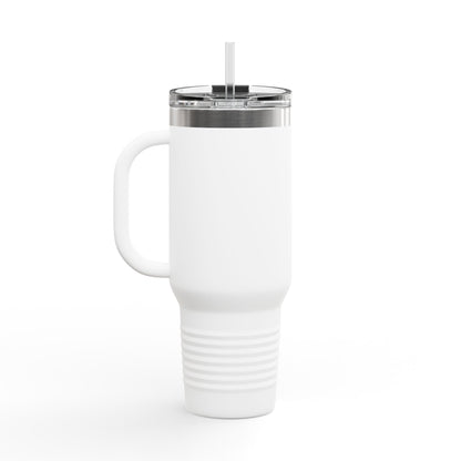 40oz Insulated Travel Mug — "Knead, Rest, Repeat" Baking Quote Tumbler