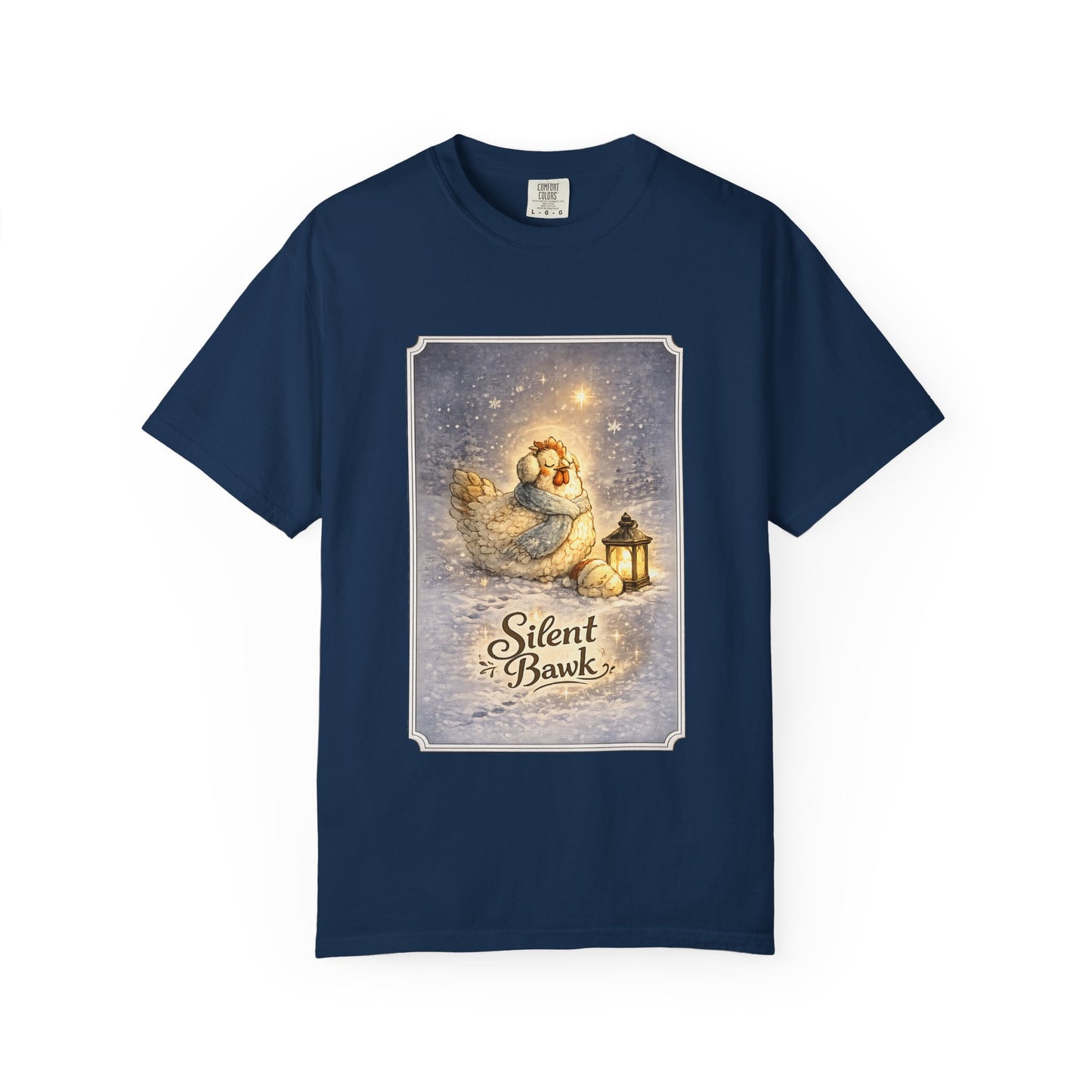 Silent Bawk – Cozy Christmas Chicken Winter Graphic T-Shirt
