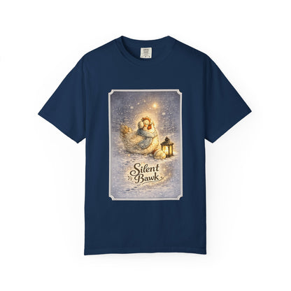 Silent Bawk – Cozy Christmas Chicken Winter Graphic T-Shirt