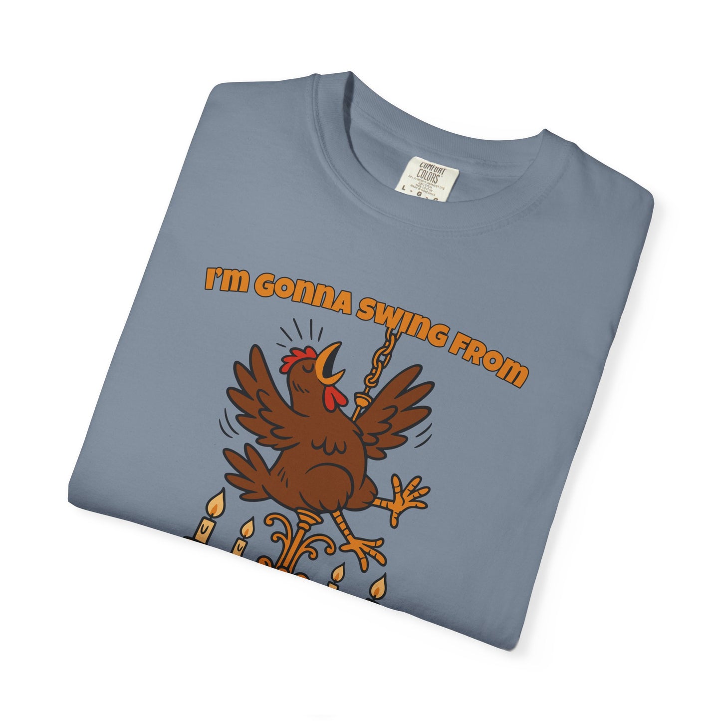 Funny Chicken Chandelier Shirt – “Swing from the Hen-delier” Poultry Diva