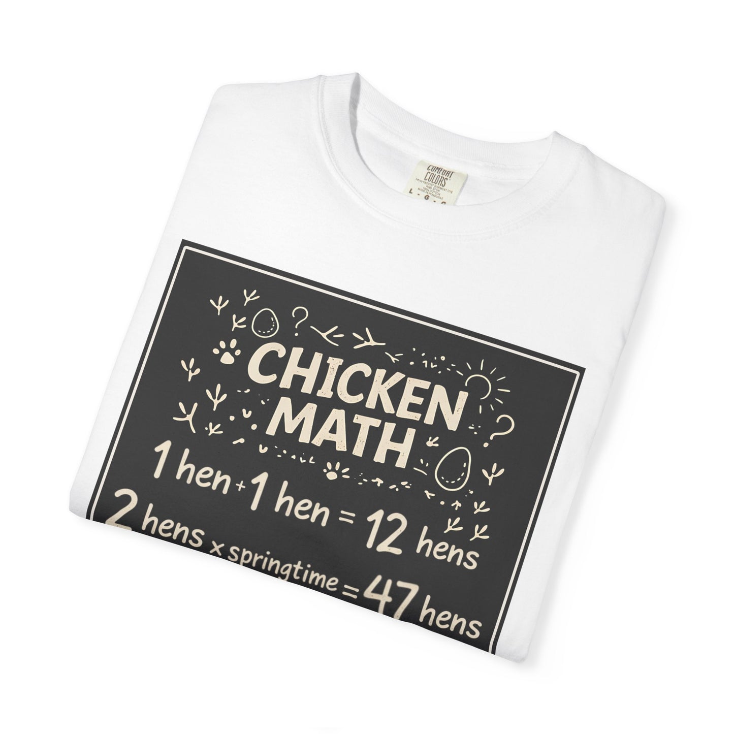 Chicken Math T-Shirt — Funny Chicken Lover Tee with Chalkboard Design