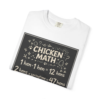 Chicken Math T-Shirt — Funny Chicken Lover Tee with Chalkboard Design